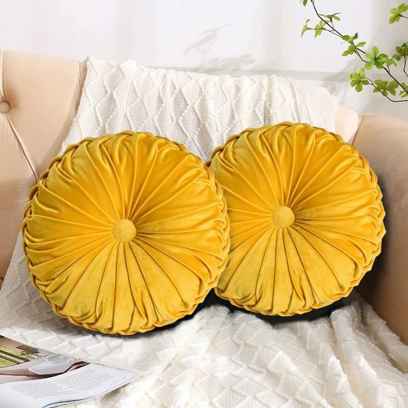 Pumpkin Throw Pillows Decorative Round Velvet Sofa Chair Dorm Car